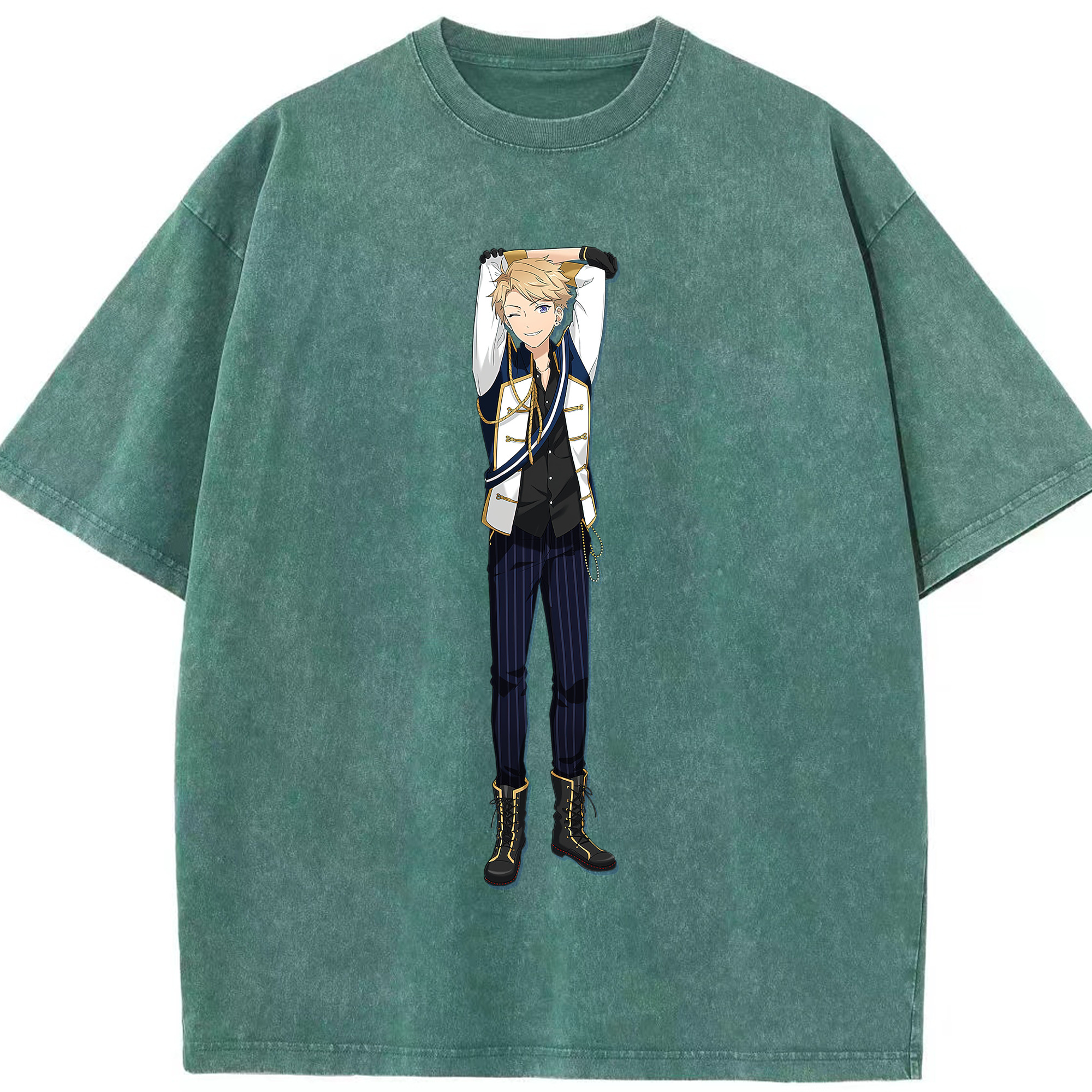 （画像用） あんさんぶるスターズ! Ensemble Stars 綿100% ヴィンテージ風 半袖Tシャツ（フロントプリント）